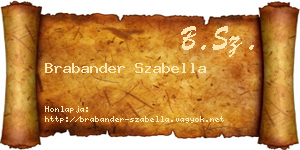 Brabander Szabella névjegykártya